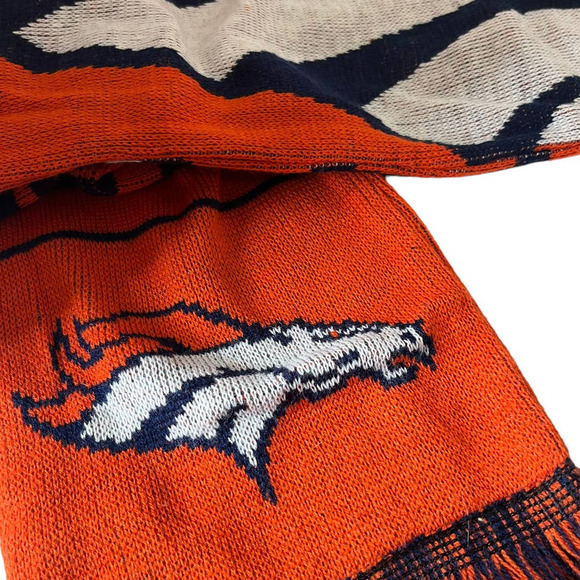 Denver Broncos NFL Football Reversible Knit Scarf - Picture 2 of 4